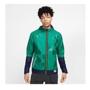 Nike men’s flash running jacket Teal and Navy